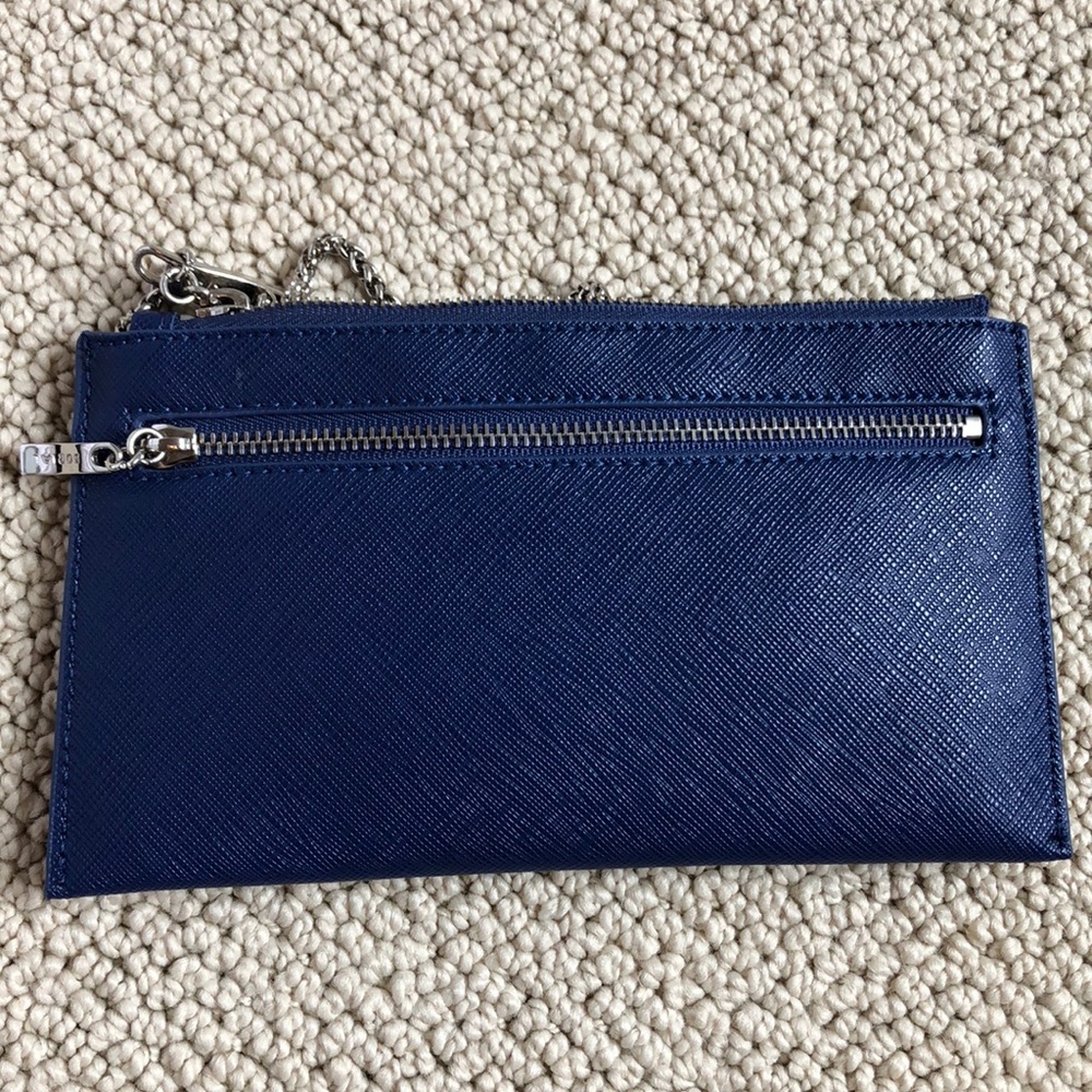 Sorial Navy Chained Clutch with Silver Chain - Picture 2 of 5